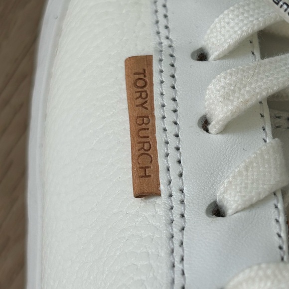 Tory Burch Cream-White Leather Low-Top Sneakers - Picture 5 of 6